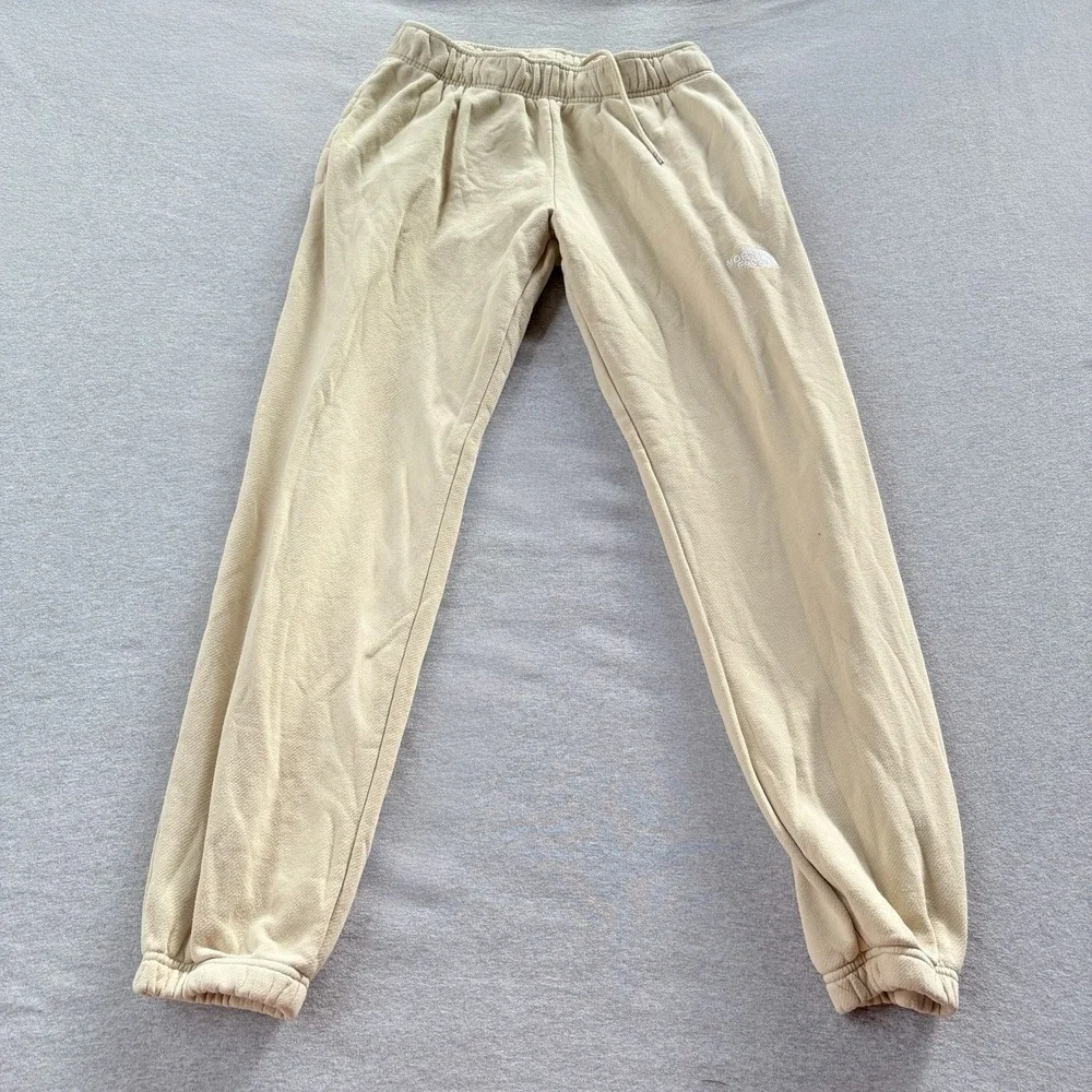 The North Face Men's M Off White Fleece Jogger Sweatpants Pants Comfy Camping